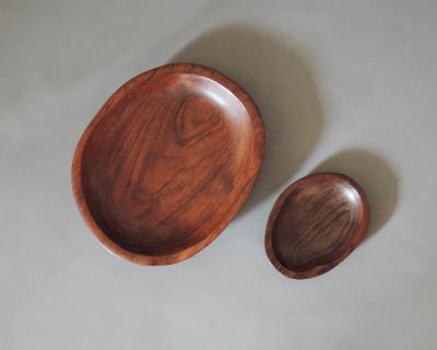 Odile Noll Alexandre and Odile Noll Two Wooden Carved Trays