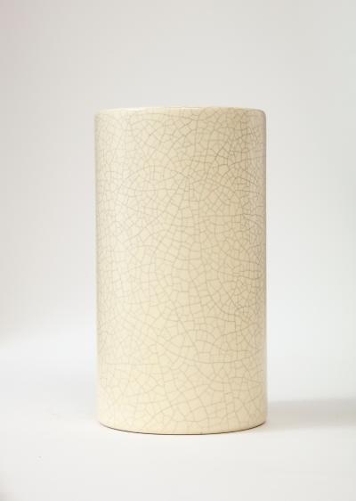 Off white crackle Vase France c 1960