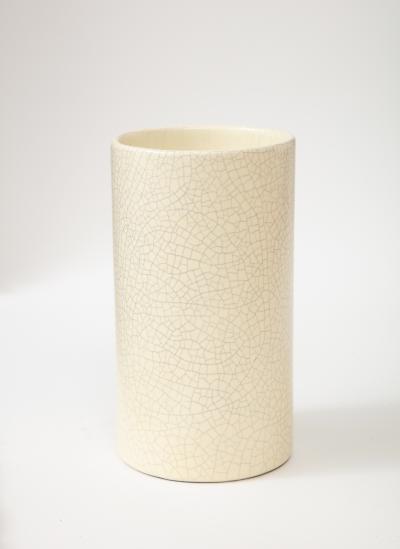 Off white crackle Vase France c 1960