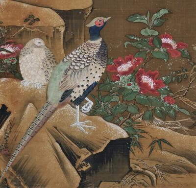 Ogata Tomin Ogata Tomin 1839 1895 Birds in a Spring Landscape Japanese painting