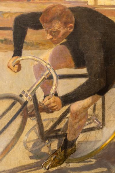 Oil Painting Bicycle Racer