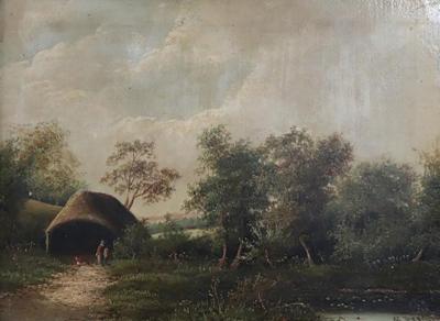 Oil Painting on Canvas English Landscape Late 19th Century