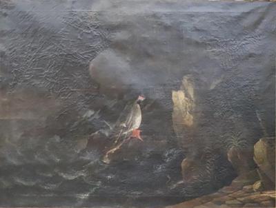 Oil Painting on Canvas Shipwreck Late 18th century