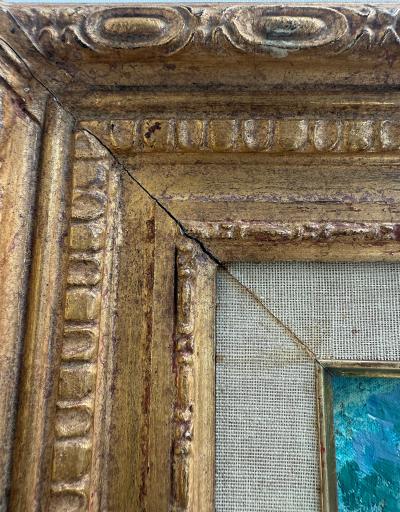 Oil Painting on Wood Venezuelan Artist Gabriel Bracho Aquaduct Door of Caracas