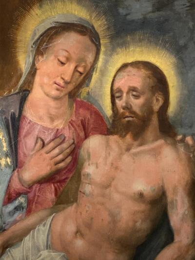 Oil on Board of Mary Magdalene and Jesus