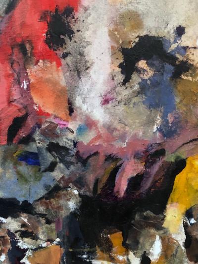 Oil on Canvas Abstract Expressionist Painting by Ann Gallagher dated 1972