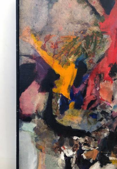 Oil on Canvas Abstract Expressionist Painting by Ann Gallagher dated 1972