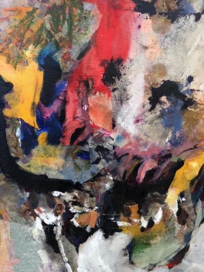Oil on Canvas Abstract Expressionist Painting by Ann Gallagher dated 1972