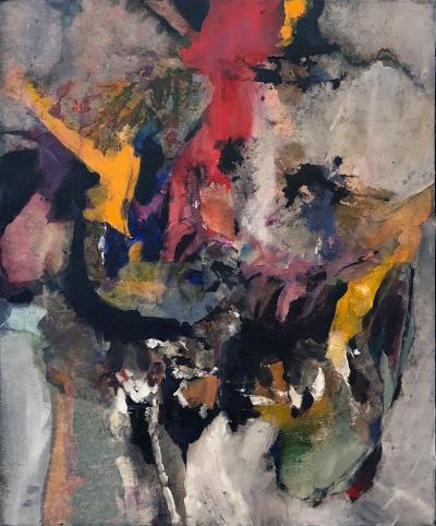 Oil on Canvas Abstract Expressionist Painting by Ann Gallagher dated 1972