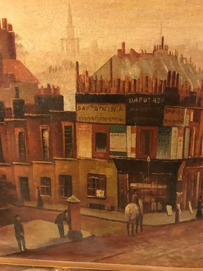 Oil on Canvas City View Sunset City Scene with Palace Signed Kitty Young
