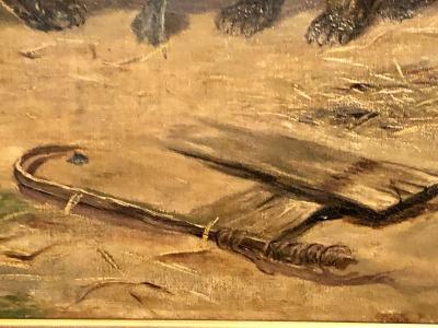 Oil on Canvas Dachshund Puppies at Play by Simon Ludvig Ditlev Simonsen