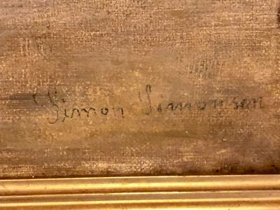 Oil on Canvas Dachshund Puppies at Play by Simon Ludvig Ditlev Simonsen