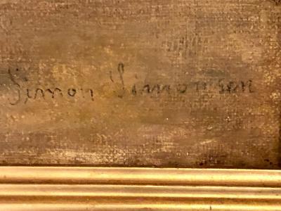 Oil on Canvas Dachshund Puppies at Play by Simon Ludvig Ditlev Simonsen