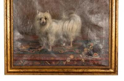 Oil on Canvas Painting of a Seidenspitz Dog