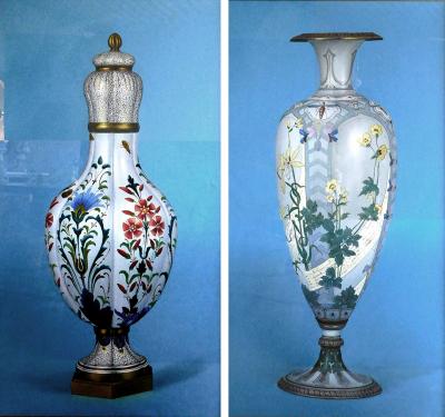 Oil on Canvas large pair of paintings depicting Chinese vases