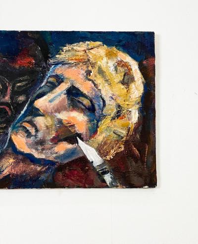 Oil on Canvas of a Head Mid Century