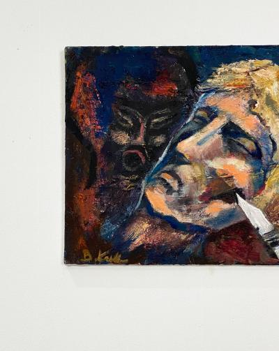 Oil on Canvas of a Head Mid Century