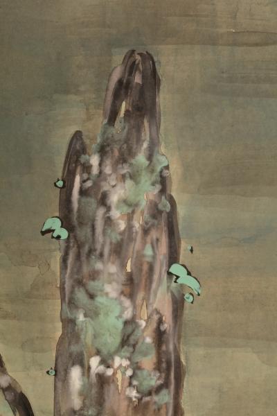 Okamoto H sui Koi and Mooring Post 1920s 30s