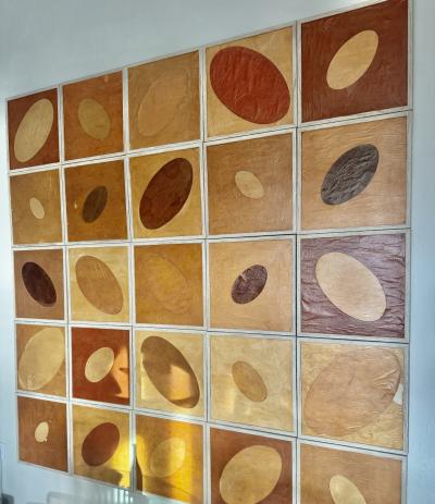 Olav Mathiesen Chic set of 25 framed Japanese paper collages