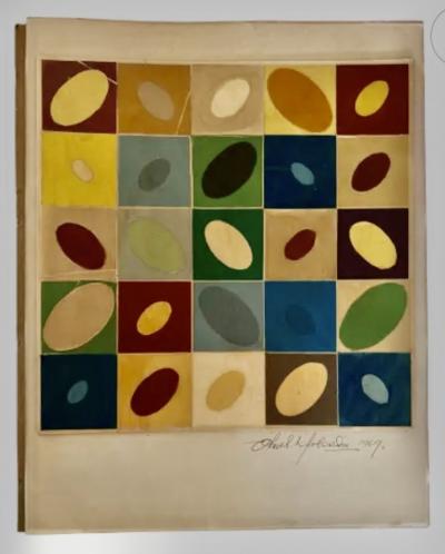 Olav Mathiesen Chic set of 25 framed Japanese paper collages