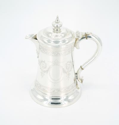Old English Engraved Exterior Silver Plate Walker Hall Tankard
