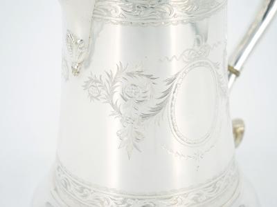 Old English Engraved Exterior Silver Plate Walker Hall Tankard
