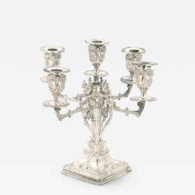 Old English Sheffield Silver Plate Five Arm Tableware Candelabra