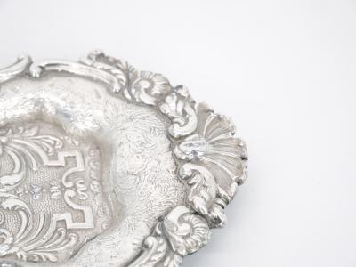 Old English Sheffield Silver Plate Snuffer Tray Engraved Interior