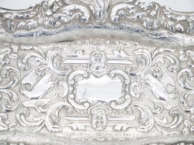 Old English Sheffield Silver Plate Snuffer Tray Engraved Interior
