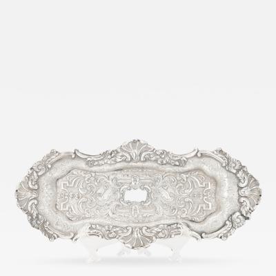Old English Sheffield Silver Plate Snuffer Tray Engraved Interior