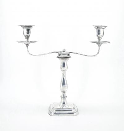 Old English Sheffield Silver Plate Tableware Pair Two Ram Candelabra