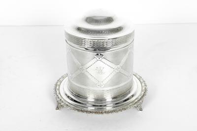 Old English Silver Plate Biscuit Box Tea Caddy