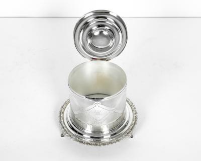 Old English Silver Plate Biscuit Box Tea Caddy