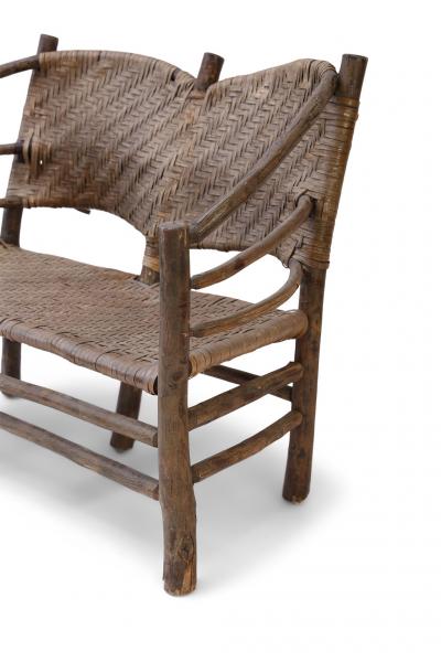 Old Hickory Barrel Back Settee