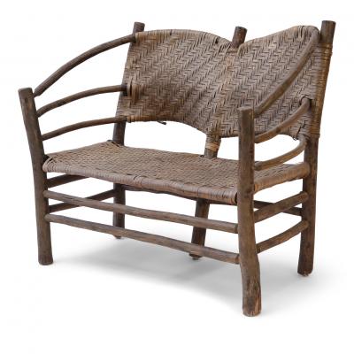 Old Hickory Barrel Back Settee