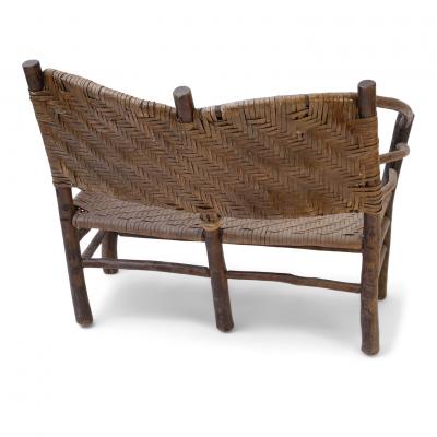 Old Hickory Barrel Back Settee