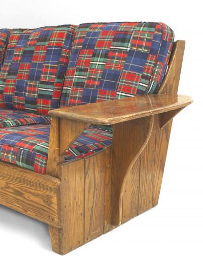 Old Hickory Mission Plaid Settee