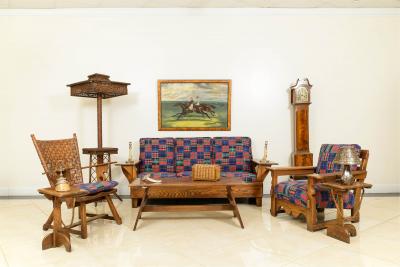 Old Hickory Mission Plaid Settee