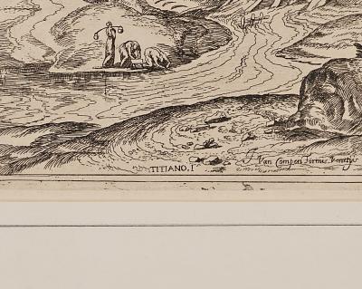 Old Master Engraving After Titian Italy circa 1750