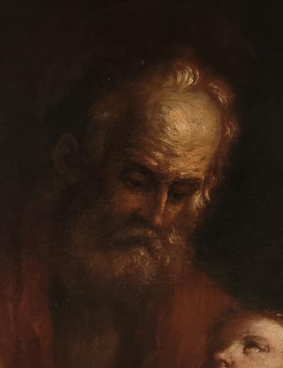 Old Master Italian Painting of Joseph and Jesus circa 1700