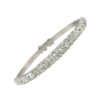 Old Mine Cut Diamond Bangle Bracelet