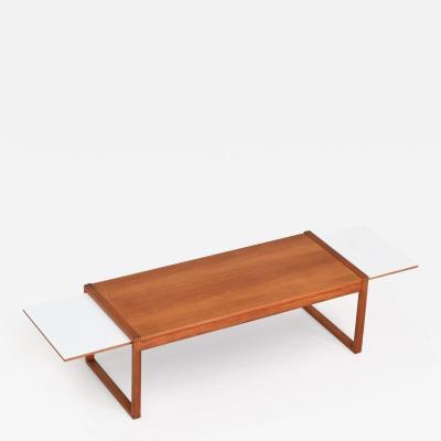 Ole Gjerl v Knudsen Danish extendable coffee table in teak and white Denmark 1960