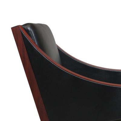 Ole Wanscher Mahogany Leather Lounge Chairs c 1948 Denmark