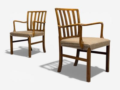 Ole Wanscher Ole Wanscher Armchairs Beech Fabric Denmark 1940s