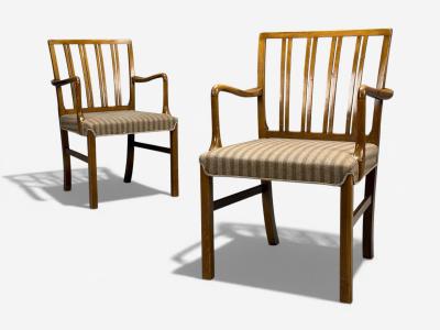 Ole Wanscher Ole Wanscher Armchairs Beech Fabric Denmark 1940s