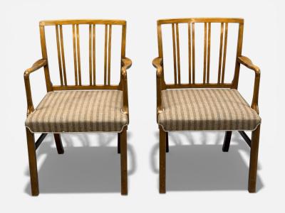 Ole Wanscher Ole Wanscher Armchairs Beech Fabric Denmark 1940s