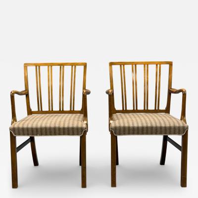 Ole Wanscher Ole Wanscher Armchairs Beech Fabric Denmark 1940s
