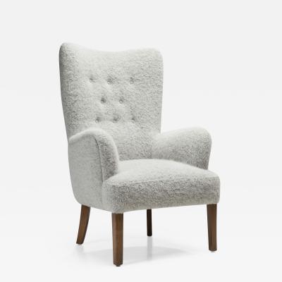 Ole Wanscher Ole Wanscher Model 1673 High Back Chair for Fritz Hansen Denmark 1940s