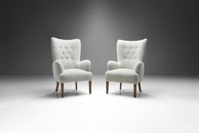 Ole Wanscher Ole Wanscher Model 1673 High Back Chairs for Fritz Hansen Denmark 1940s