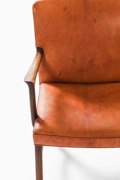 Ole Wanscher Pair of Armchairs in Leather and Rosewood by Ole Wanscher 1950s